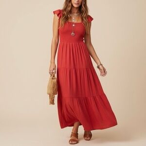 Lucky Brand Red Maxi Dress